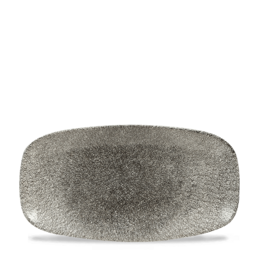 Photo for Raku Quartz Black chefs oblong plate, 298x153mm 1