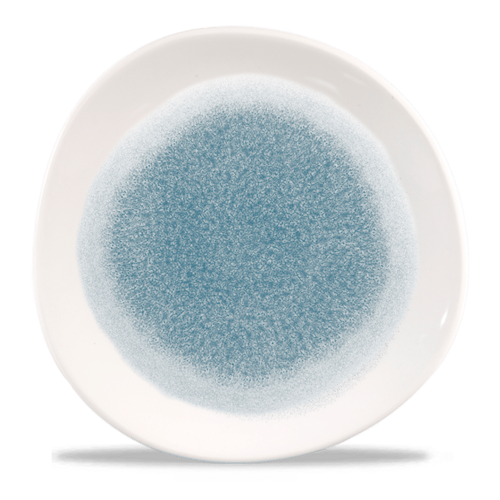 Zdjęcie do Talerz płytki o organicznym kształcie Raku Topaz Blue 286 mm 1