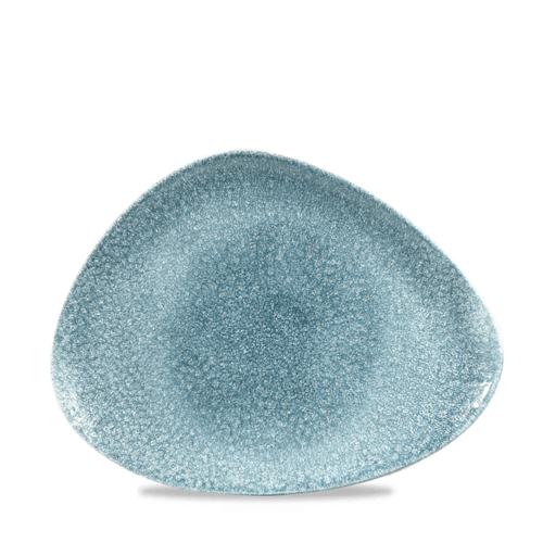 Zdjęcie do Talerz prezentacyjny trójkątny Raku Topaz Blue o wym. 265x205 mm 1