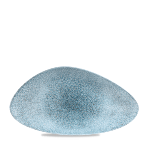 Photo for Raku Topaz Blue Triangle chefs plate, 355x188mm 1