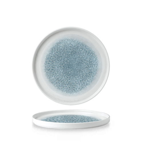 Photo for Raku Topaz Blue walled plate, 210mm 1