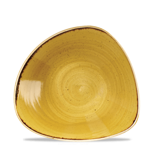 Photo for Stonecast Mustard triangular bowl, 235mm 1