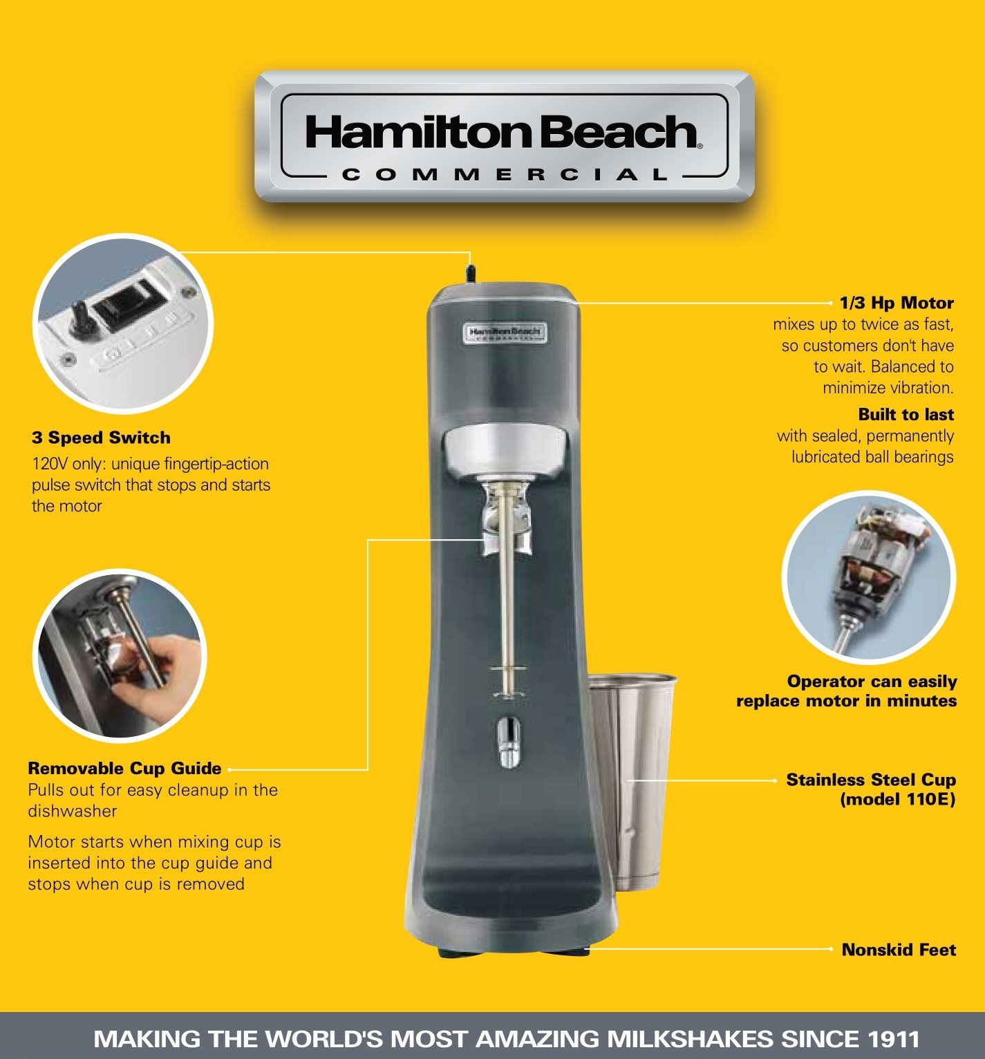 Hamilton Beach Mixer, Drink, Single, M# Hmd200 For - Part# 936 936